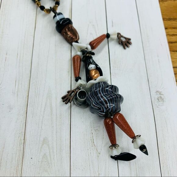 Artisan Coffee Man Beaded Necklace - Picture 4 of 5